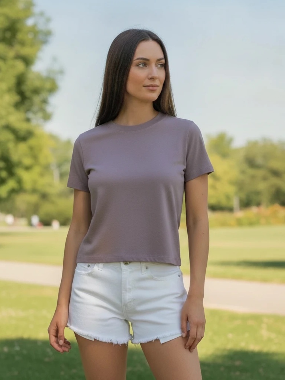 Zara Women’s Crewneck Crop Tee. Size Medium. New With Tags.